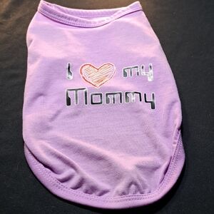 Purple Dog Shirt with Heart Design